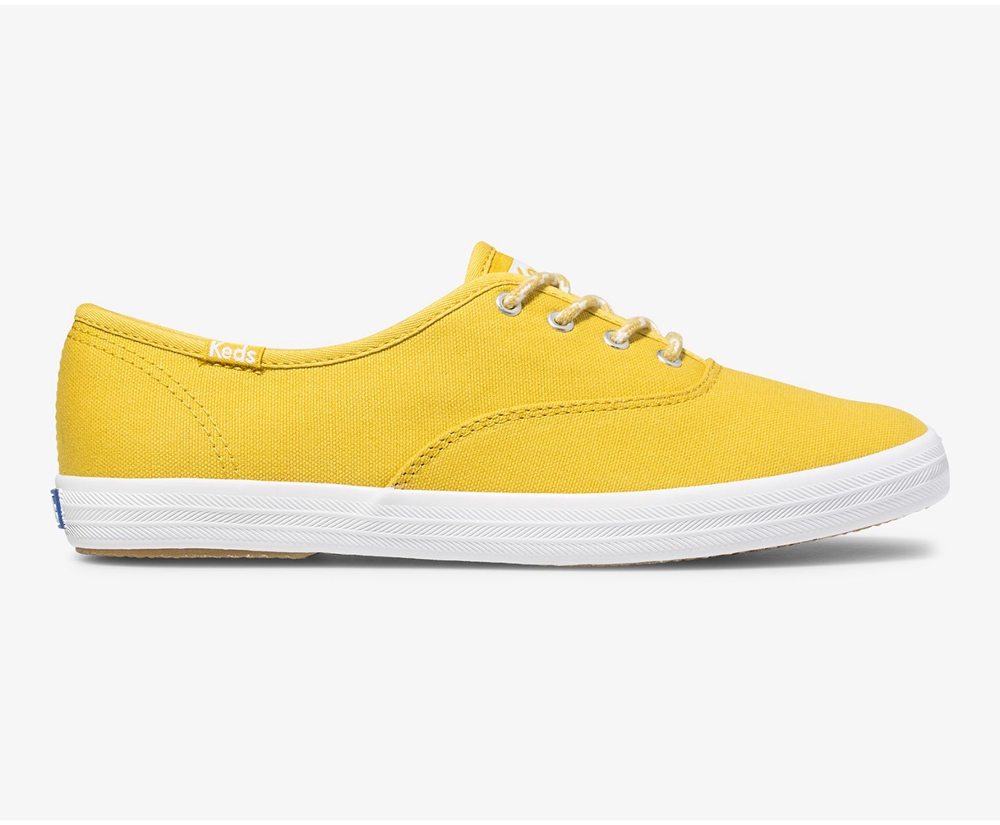 Womens Keds Sneakers - Champion Solids - Yellow - 2043-VKODW